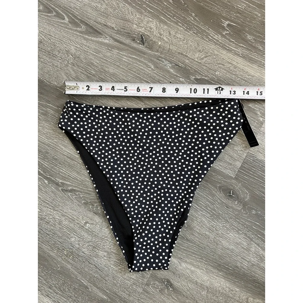Victoria's Secret NWT High Waist High Leg Polka Dot Brazilian Bikini Bottom L